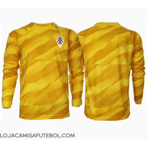 Camisa de Futebol Croácia Goleiro Equipamento Principal Europeu 2024 Manga Comprida